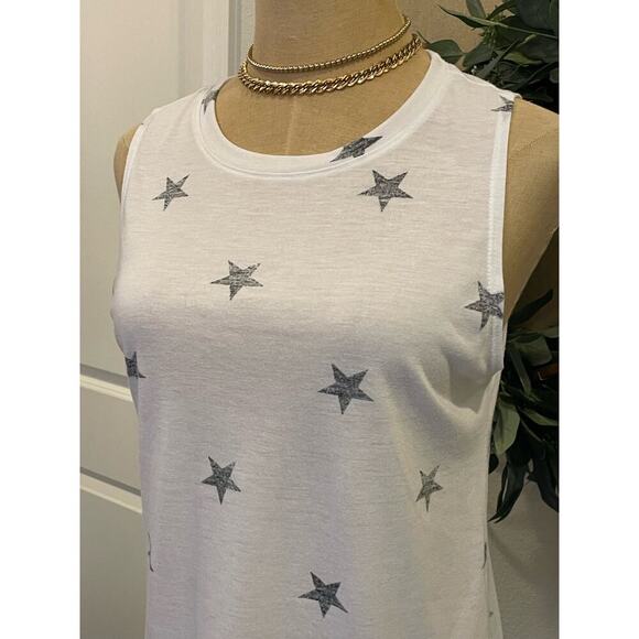 MODERN LUX White Star Patriotic Tank Top Shirt Tee T-shirt Women's M - Picture 3 of 7